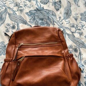 Elegant Brown Leather Backpack